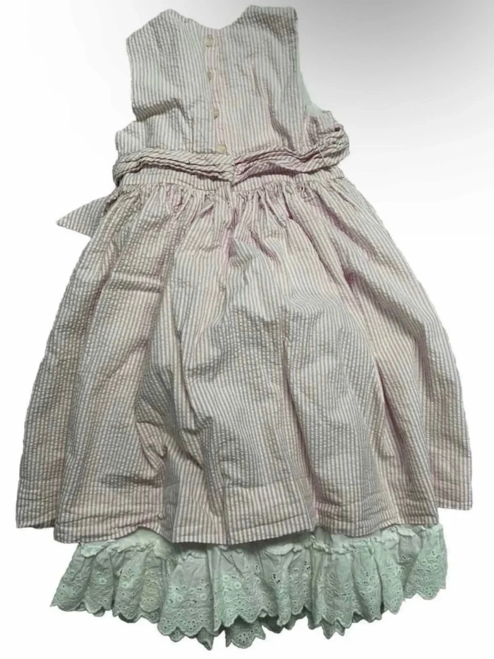 Girls Polo Ralph Lauren Formal Pink Seersucker Spring Or Summer Dress Size 4T